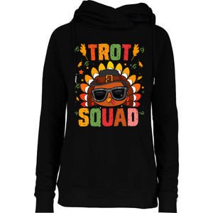 Trot Squad thanksgiving turkey trot 5k Running Marathon 2021 Womens Funnel Neck Pullover Hood