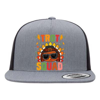 Trot Squad thanksgiving turkey trot 5k Running Marathon 2021 Flat Bill Trucker Hat