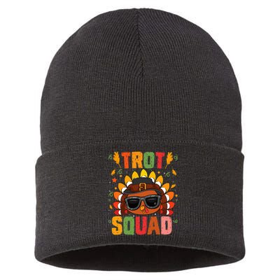 Trot Squad thanksgiving turkey trot 5k Running Marathon 2021 Sustainable Knit Beanie