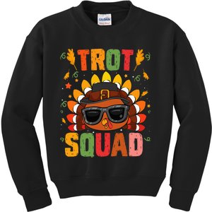 Trot Squad thanksgiving turkey trot 5k Running Marathon 2021 Kids Sweatshirt