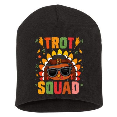 Trot Squad thanksgiving turkey trot 5k Running Marathon 2021 Short Acrylic Beanie