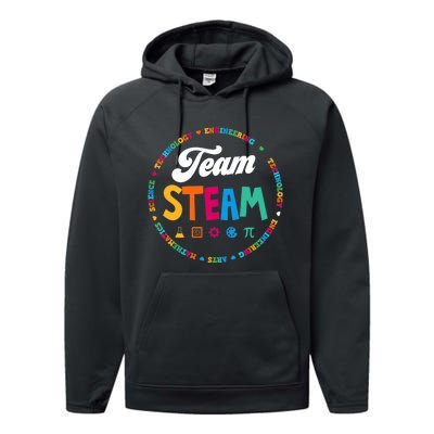 Team STEAM Teacher Back to School STEM Special Pre-K 1st Performance Fleece Hoodie