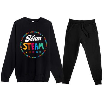 Team STEAM Teacher Back to School STEM Special Pre-K 1st Premium Crewneck Sweatsuit Set