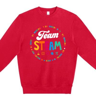 Team STEAM Teacher Back to School STEM Special Pre-K 1st Premium Crewneck Sweatshirt