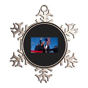 Trump Shooting Metallic Star Ornament