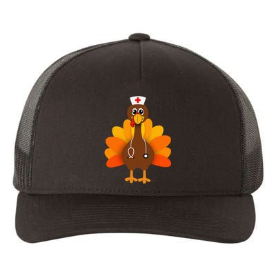 Thanksgiving Scrub Tops Women Turkey Nurse Holiday Nursing Yupoong Adult 5-Panel Trucker Hat