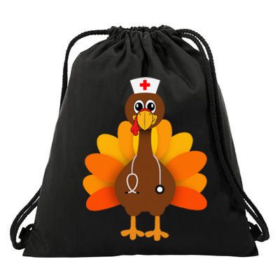 Thanksgiving Scrub Tops Women Turkey Nurse Holiday Nursing Drawstring Bag