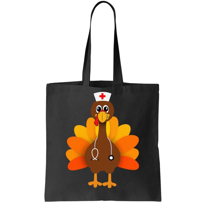 Thanksgiving Scrub Tops Women Turkey Nurse Holiday Nursing Tote Bag