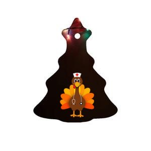 Thanksgiving Scrub Tops Women Turkey Nurse Holiday Nursing Ceramic Tree Ornament