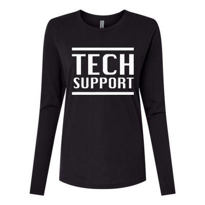 Tech Support Womens Cotton Relaxed Long Sleeve T-Shirt