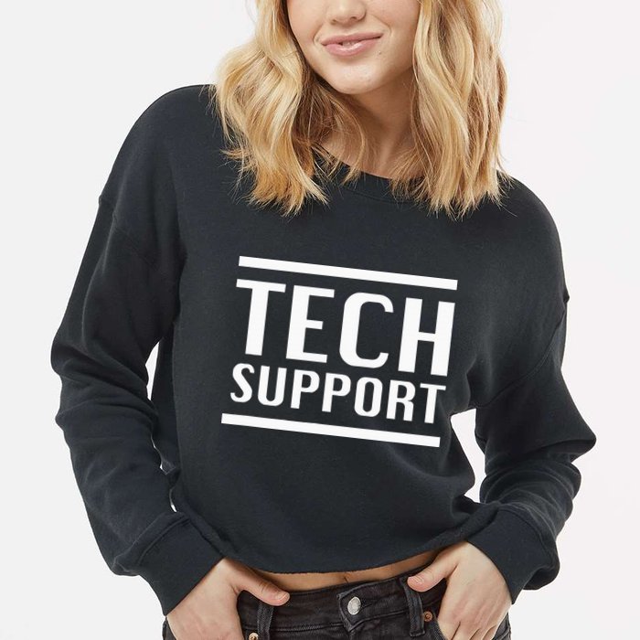 Tech Support Cropped Pullover Crew