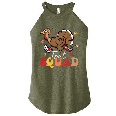 Trot Squad Turkey Autumn Fall Yall Thanksgiving Groovy Women’s Perfect Tri Rocker Tank