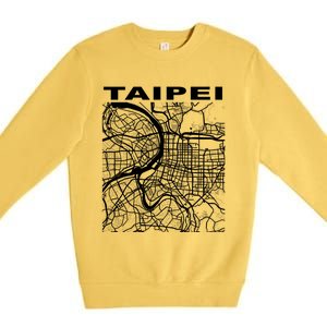 Taiwan Souvenir Taipei City Street Map Gift Premium Crewneck Sweatshirt