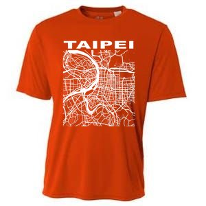 Taiwan Souvenir Taipei City Street Map Gift Cooling Performance Crew T-Shirt