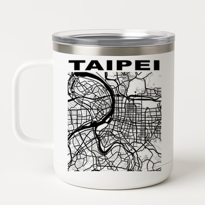 Taiwan Souvenir Taipei City Street Map Gift 12 oz Stainless Steel Tumbler Cup