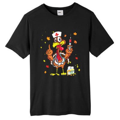 Thanksgiving Scrub Tops Women Turkey Nurse Holiday Nursing Tall Fusion ChromaSoft Performance T-Shirt