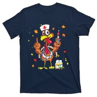 Thanksgiving Scrub Tops Women Turkey Nurse Holiday Nursing T-Shirt