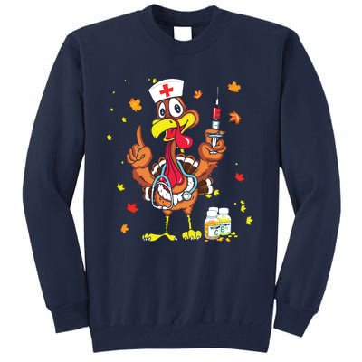 Thanksgiving Scrub Tops Women Turkey Nurse Holiday Nursing Tall Sweatshirt