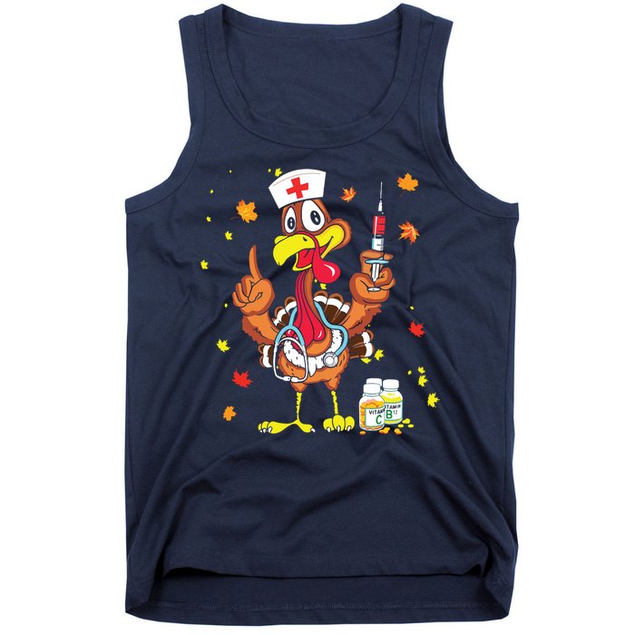 Thanksgiving Scrub Tops Women Turkey Nurse Holiday Nursing Tank Top