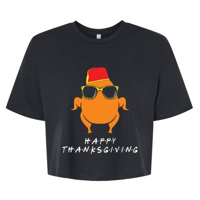 Thanksgiving Shirt Turkey Head Funny Gift For Friends Bella+Canvas Jersey Crop Tee