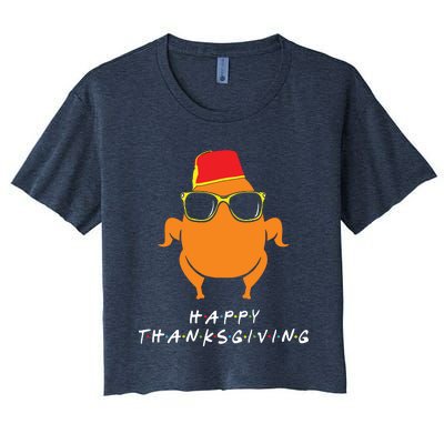 Thanksgiving Shirt Turkey Head Funny Gift For Friends Women's Crop Top Tee