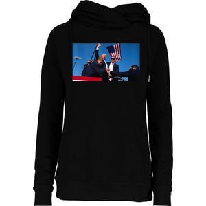 Trump Shooting Womens Funnel Neck Pullover Hood