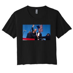 Trump Shooting Women's Crop Top Tee