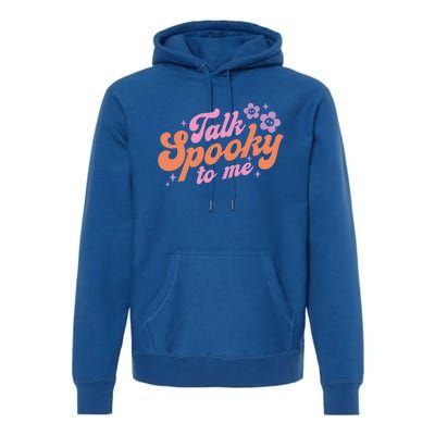 Talk Spooky To Me Floral Groovy Halloween Costumes Gift Premium Hoodie