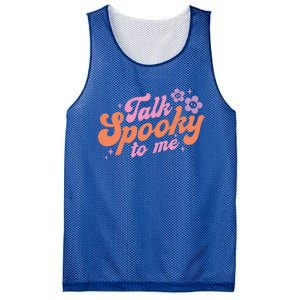 Talk Spooky To Me Floral Groovy Halloween Costumes Gift Mesh Reversible Basketball Jersey Tank