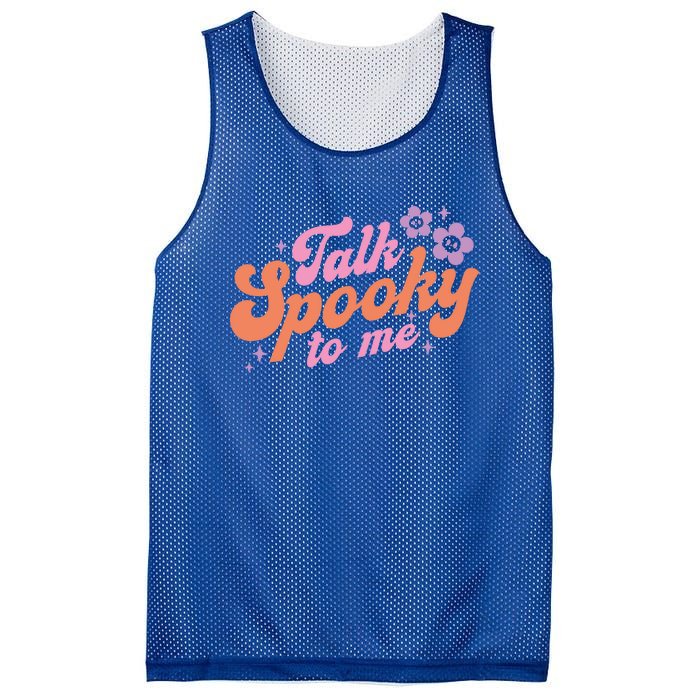 Talk Spooky To Me Floral Groovy Halloween Costumes Gift Mesh Reversible Basketball Jersey Tank