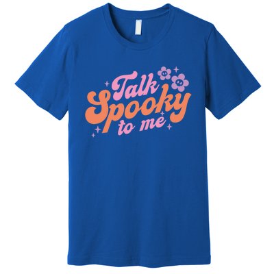 Talk Spooky To Me Floral Groovy Halloween Costumes Gift Premium T-Shirt