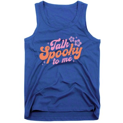 Talk Spooky To Me Floral Groovy Halloween Costumes Gift Tank Top