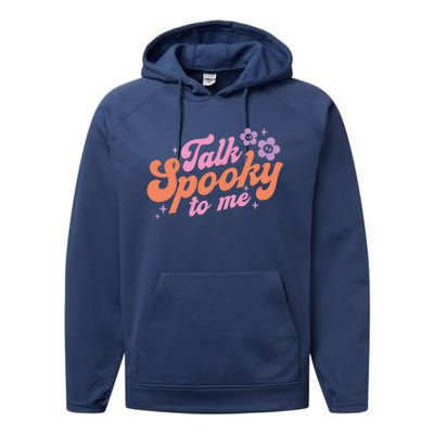 Talk Spooky To Me Floral Groovy Halloween Costumes Gift Performance Fleece Hoodie