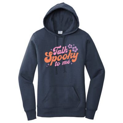 Talk Spooky To Me Floral Groovy Halloween Costumes Gift Women's Pullover Hoodie