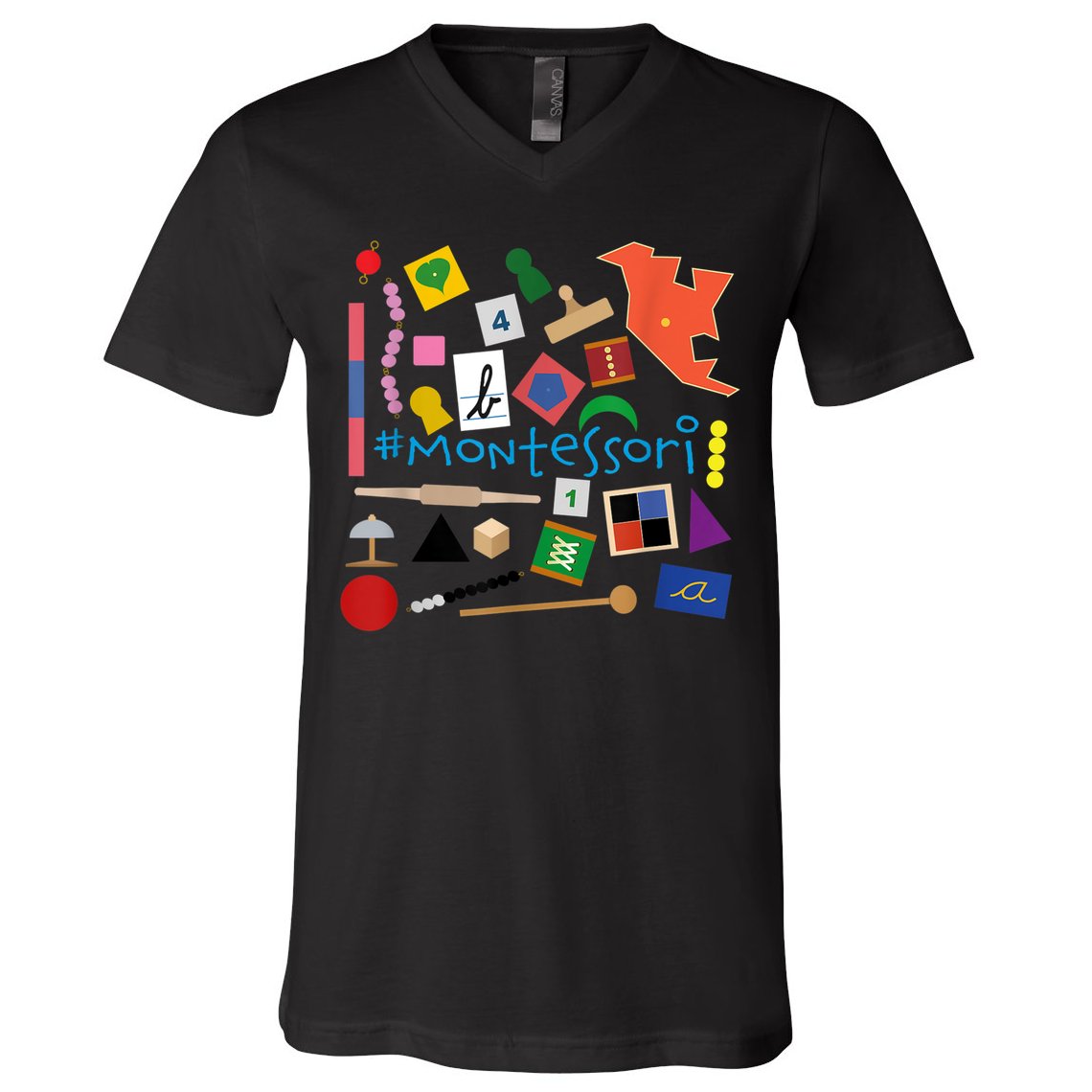 The Small Things In Montessori Materials Love Montessori V-Neck T-Shirt