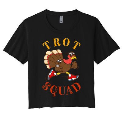 Trot Squad Thanksgiving Turkey Trot Costume Women's Crop Top Tee