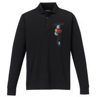 The Spaceman's Trip Astronaut Space Planets Balloons Performance Long Sleeve Polo