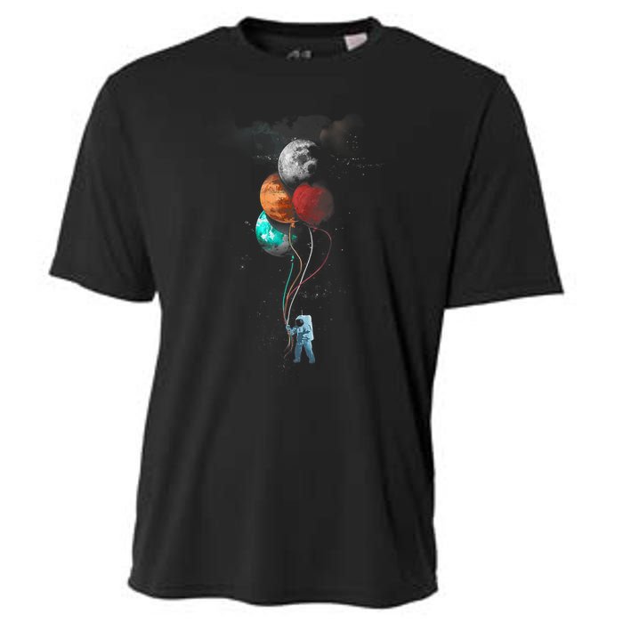 The Spaceman's Trip Astronaut Space Planets Balloons Cooling Performance Crew T-Shirt