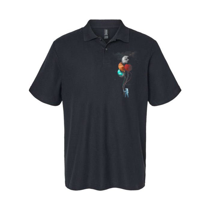 The Spaceman's Trip Astronaut Space Planets Balloons Softstyle Adult Sport Polo