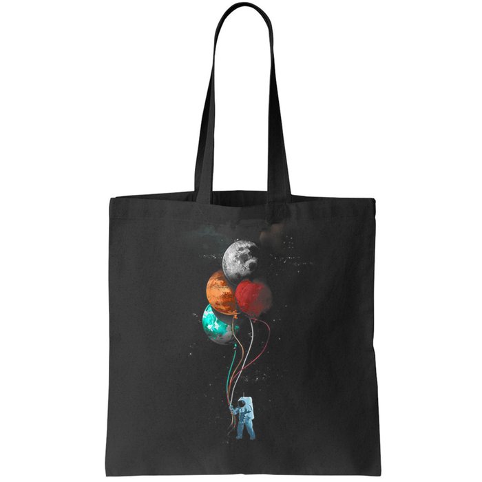 The Spaceman's Trip Astronaut Space Planets Balloons Tote Bag