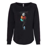 The Spaceman's Trip Astronaut Space Planets Balloons Womens California Wash Sweatshirt