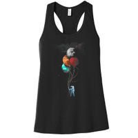 The Spaceman's Trip Astronaut Space Planets Balloons Women's Racerback Tank