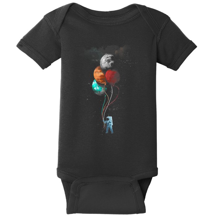 The Spaceman's Trip Astronaut Space Planets Balloons Baby Bodysuit