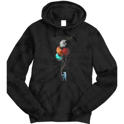 The Spaceman's Trip Astronaut Space Planets Balloons Tie Dye Hoodie