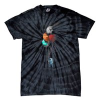 The Spaceman's Trip Astronaut Space Planets Balloons Tie-Dye T-Shirt