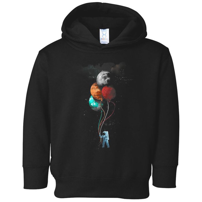 The Spaceman's Trip Astronaut Space Planets Balloons Toddler Hoodie