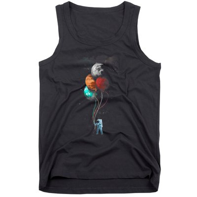 The Spaceman's Trip Astronaut Space Planets Balloons Tank Top