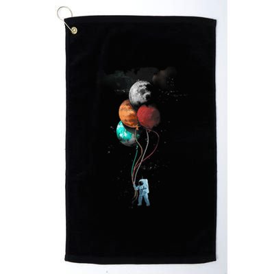 The Spaceman's Trip Astronaut Space Planets Balloons Platinum Collection Golf Towel