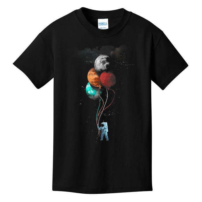 The Spaceman's Trip Astronaut Space Planets Balloons Kids T-Shirt