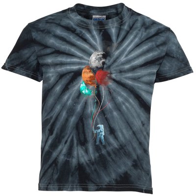 The Spaceman's Trip Astronaut Space Planets Balloons Kids Tie-Dye T-Shirt